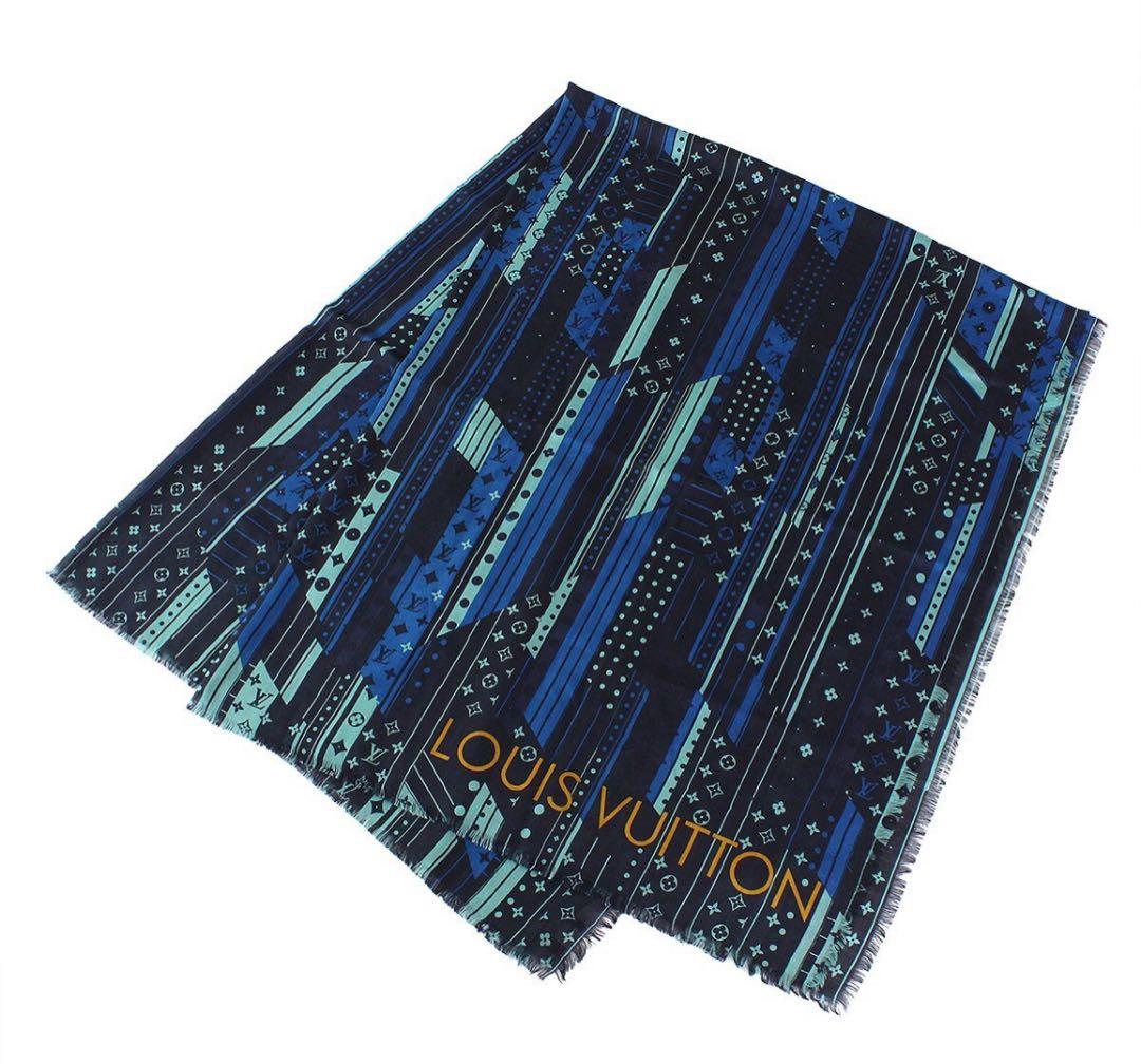 Q2709 美品 ルイヴィトン カシミヤ×シルク モノグラム ストール