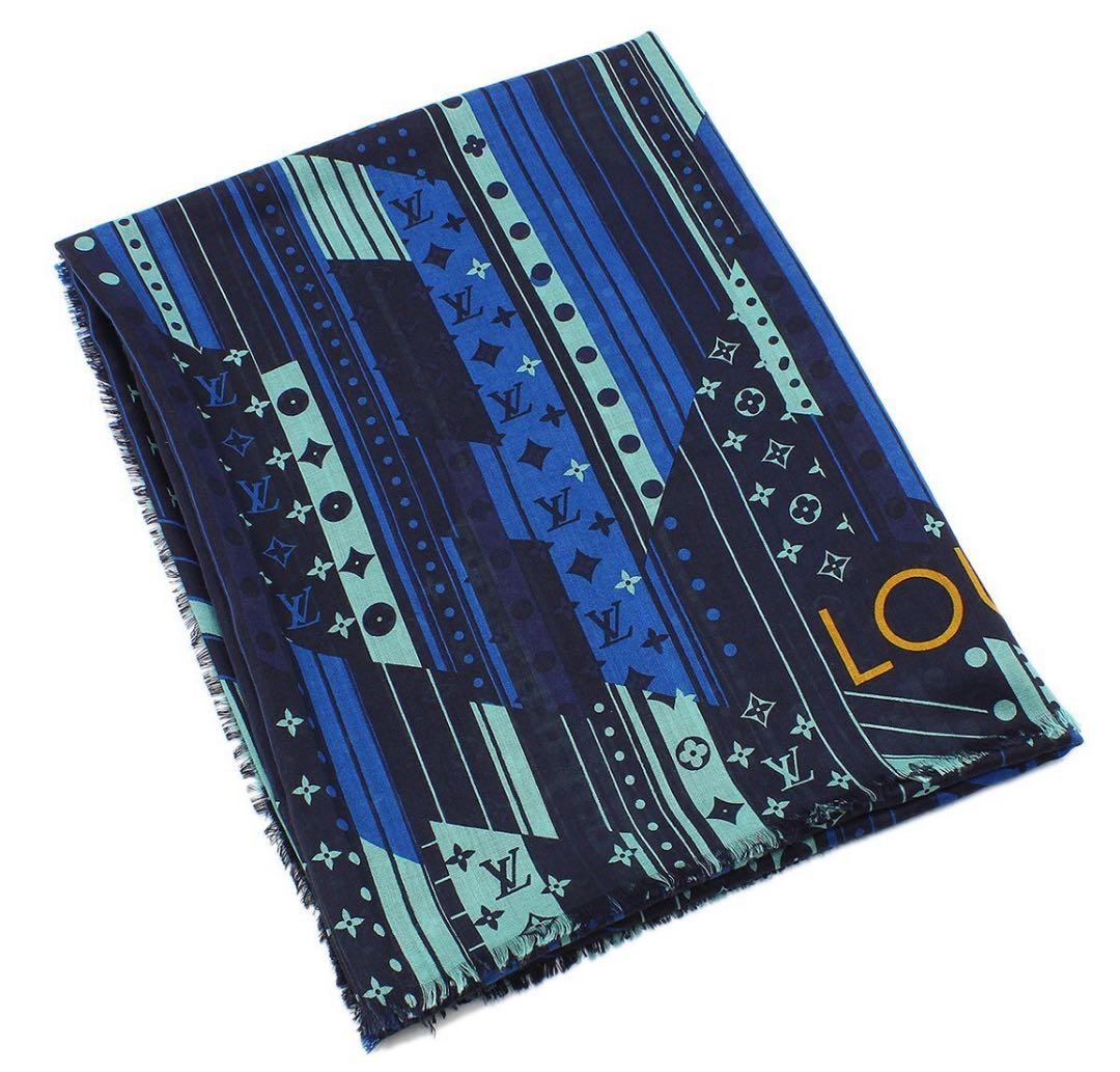 Q2709 美品 ルイヴィトン カシミヤ×シルク モノグラム ストール