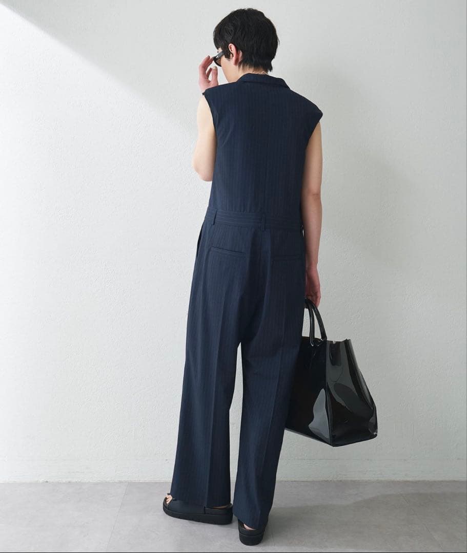 Whim Gazette ＜コラボ＞テーラーカラーノースリーブジャンプスーツ