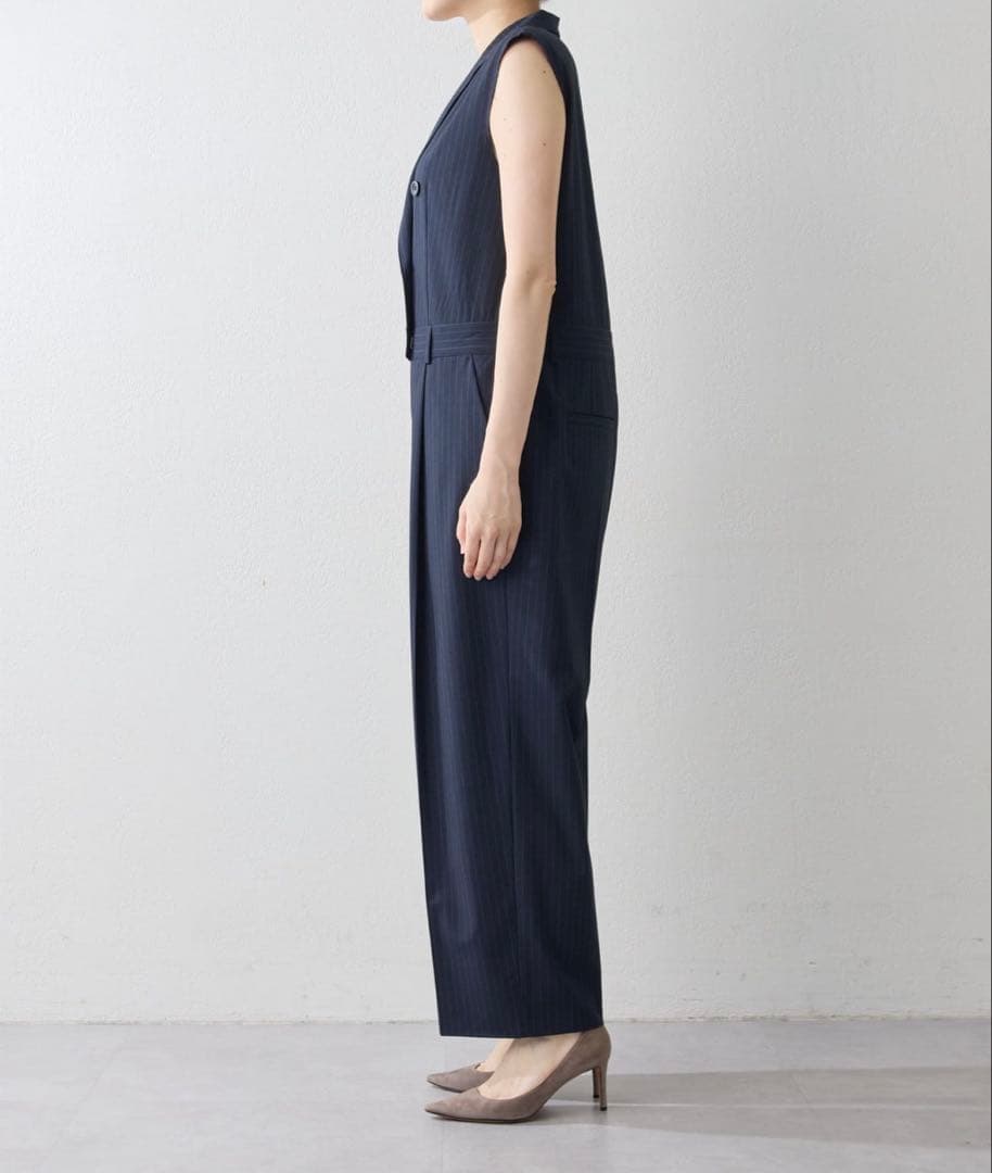 Whim Gazette ＜コラボ＞テーラーカラーノースリーブジャンプスーツ