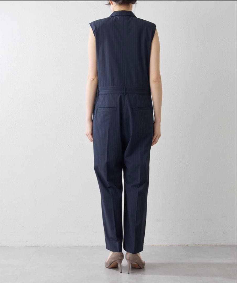 Whim Gazette ＜コラボ＞テーラーカラーノースリーブジャンプスーツ