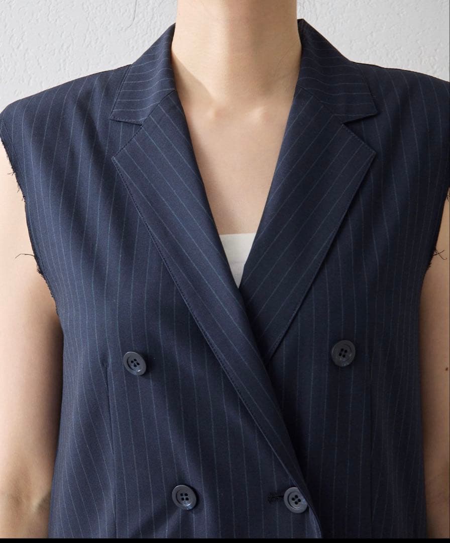 Whim Gazette ＜コラボ＞テーラーカラーノースリーブジャンプスーツ