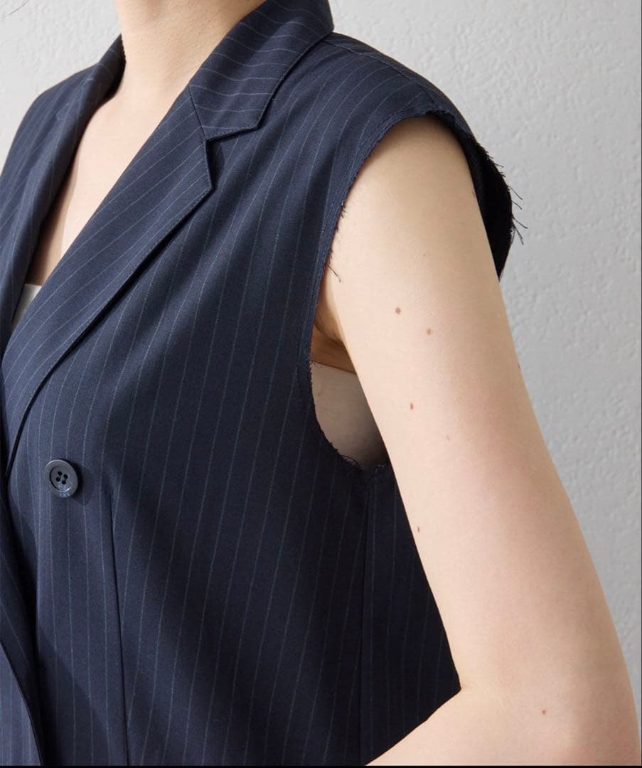 Whim Gazette ＜コラボ＞テーラーカラーノースリーブジャンプスーツ