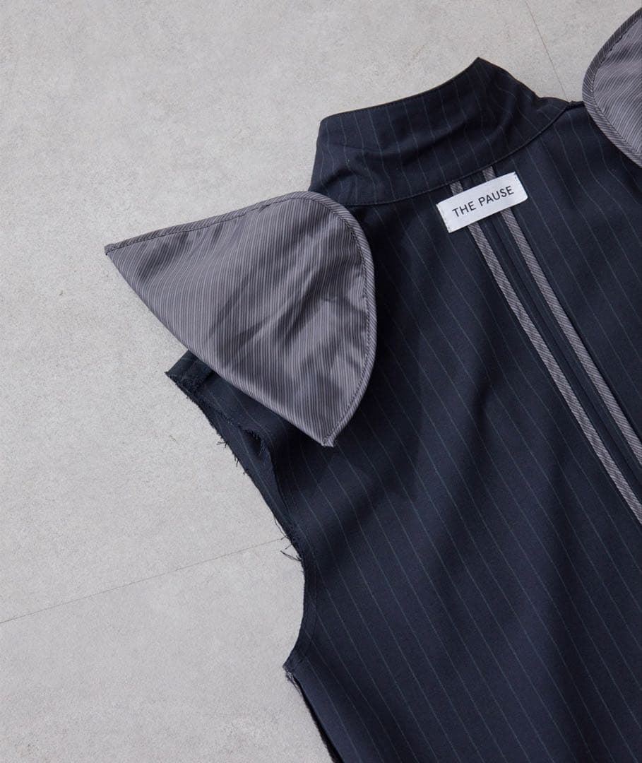 Whim Gazette ＜コラボ＞テーラーカラーノースリーブジャンプスーツ