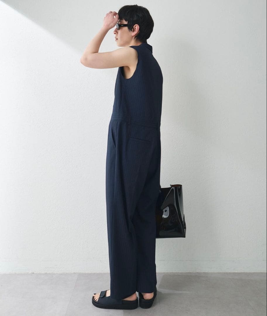Whim Gazette ＜コラボ＞テーラーカラーノースリーブジャンプスーツ