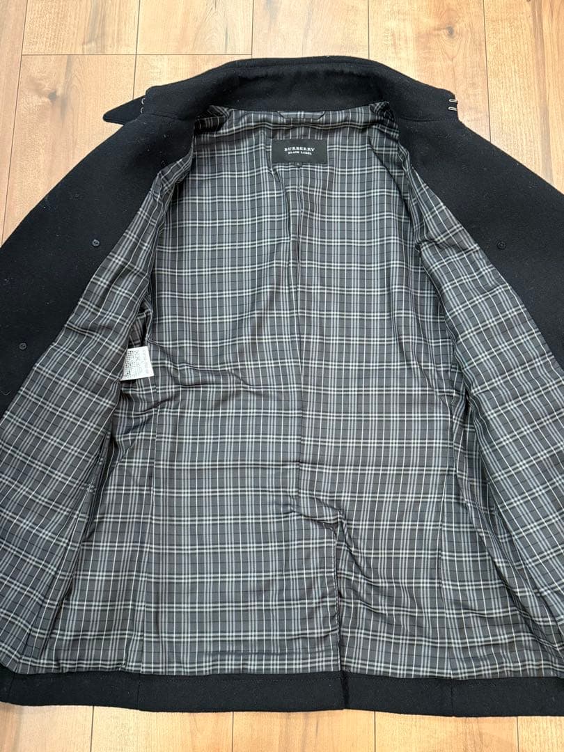 限定値引１６日迄　バーバリー　ブラックレーベル ピーコート ナポレオン 濃紺　Ｌ