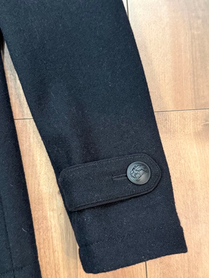 限定値引１６日迄　バーバリー　ブラックレーベル ピーコート ナポレオン 濃紺　Ｌ