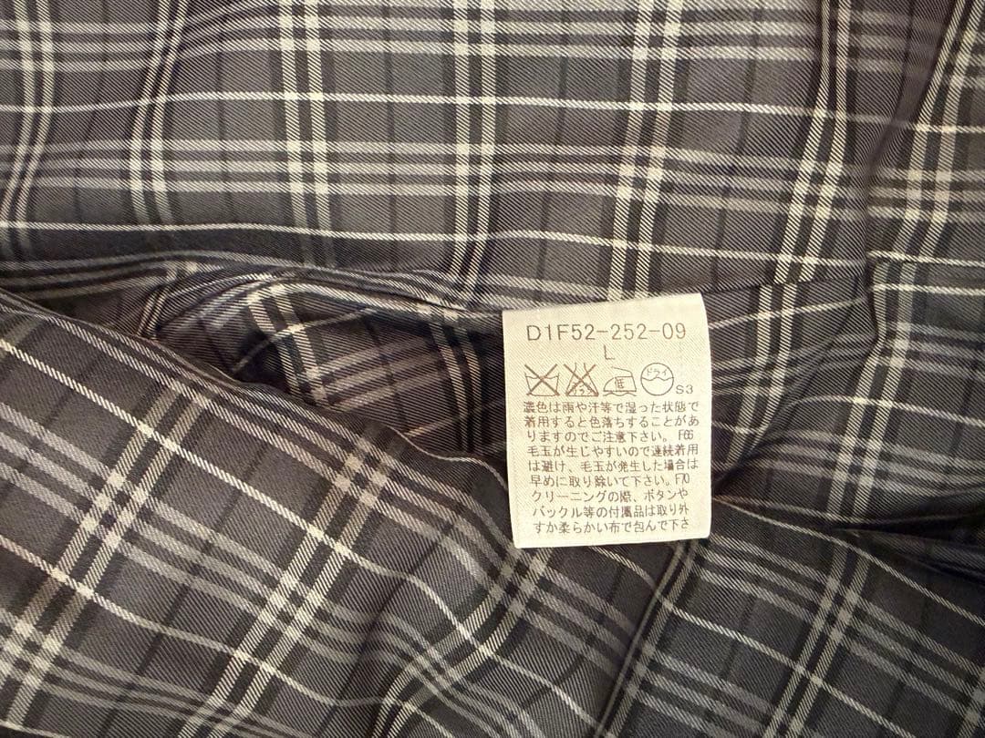 限定値引１６日迄　バーバリー　ブラックレーベル ピーコート ナポレオン 濃紺　Ｌ