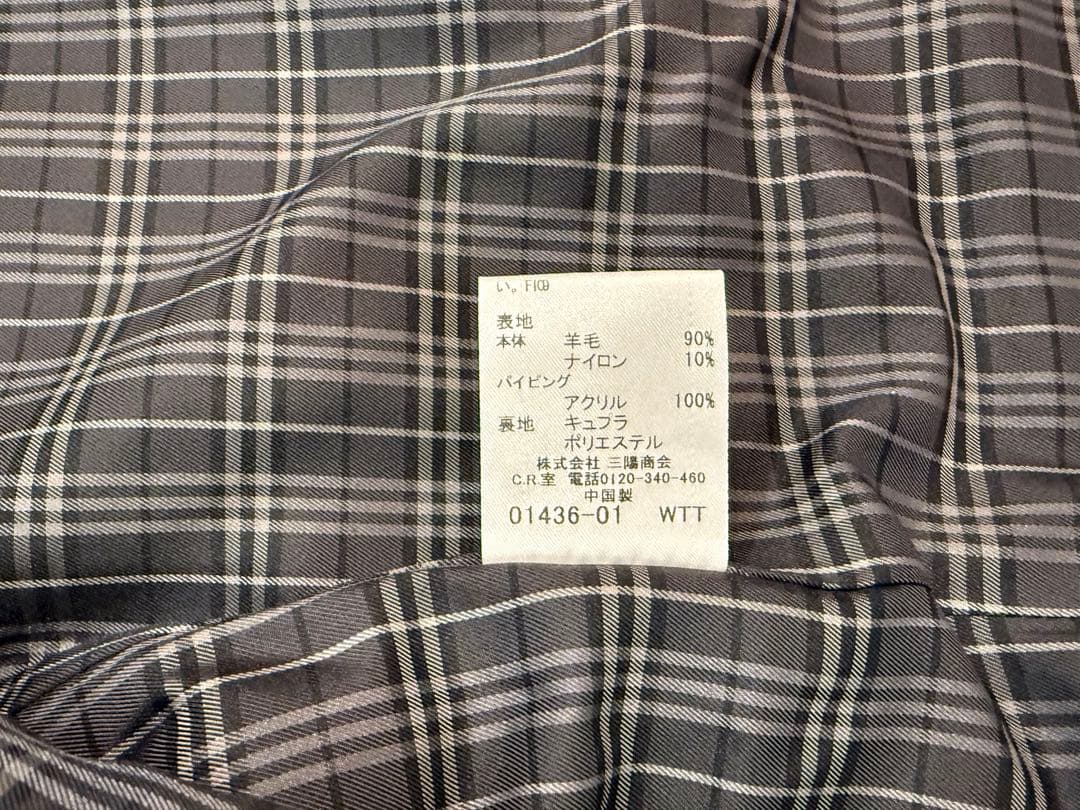 限定値引１６日迄　バーバリー　ブラックレーベル ピーコート ナポレオン 濃紺　Ｌ