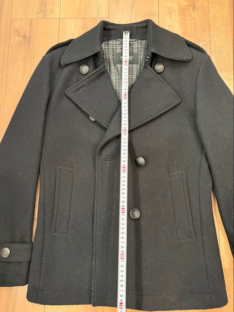 限定値引１６日迄　バーバリー　ブラックレーベル ピーコート ナポレオン 濃紺　Ｌ