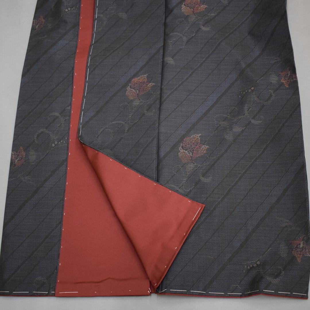 M01-2 新品保管品 正絹 本場大島紬 二部式着物 紺 唐花