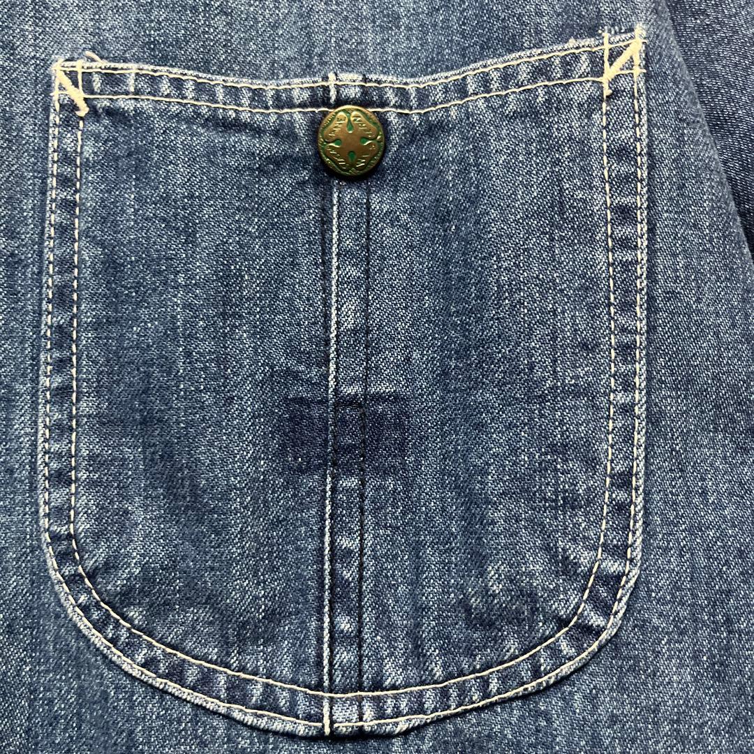 SUGAR CANE デニムカバーオール コーデュロイ襟 ブランケット付き