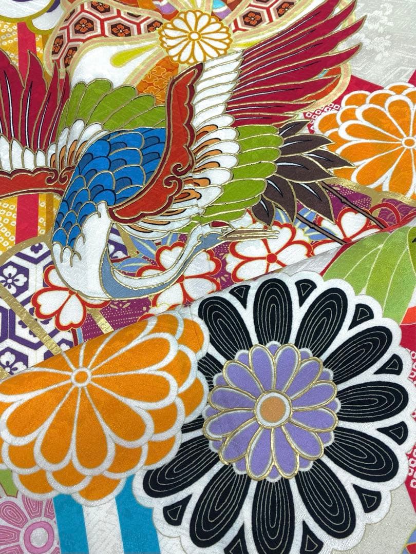 振袖 豪華 金彩 和モダン くすみカラー 身丈168cm パールトーン加工済