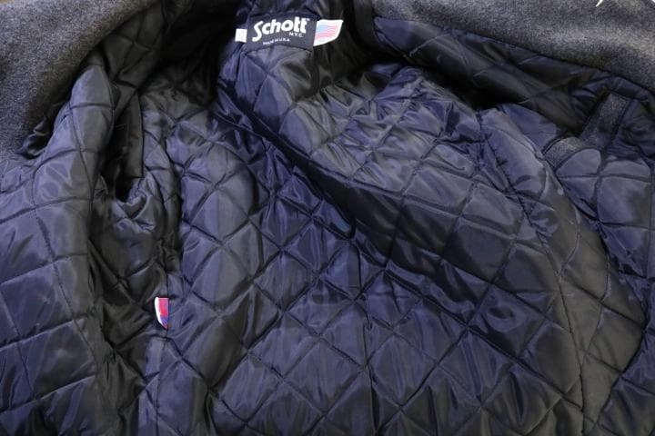 USA製【超美品】☆Schott：厚手メルトン　シングル　ピーコート　42