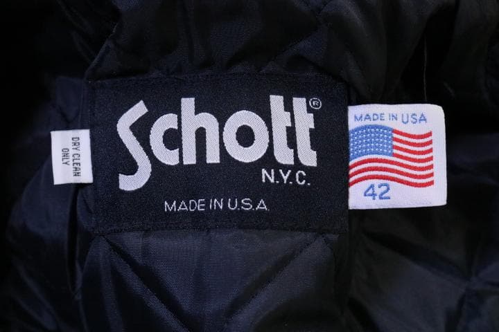 USA製【超美品】☆Schott：厚手メルトン　シングル　ピーコート　42