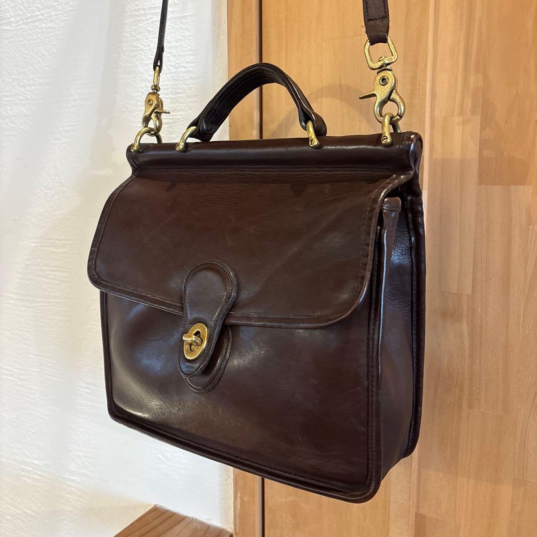 オールドコーチ ショルダーバッグ 2way ウィリス レザー 茶　USA製