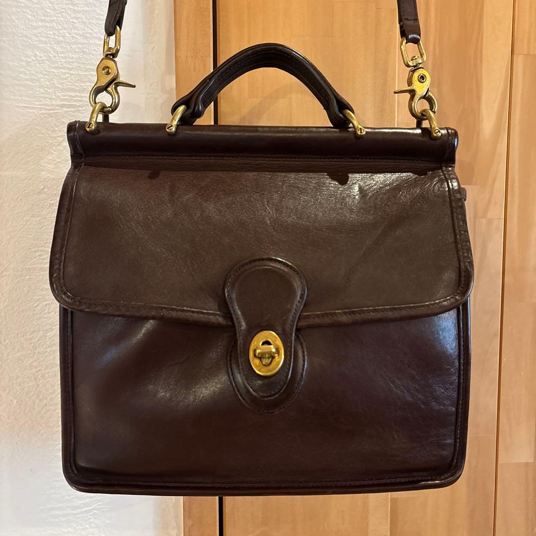 オールドコーチ ショルダーバッグ 2way ウィリス レザー 茶　USA製