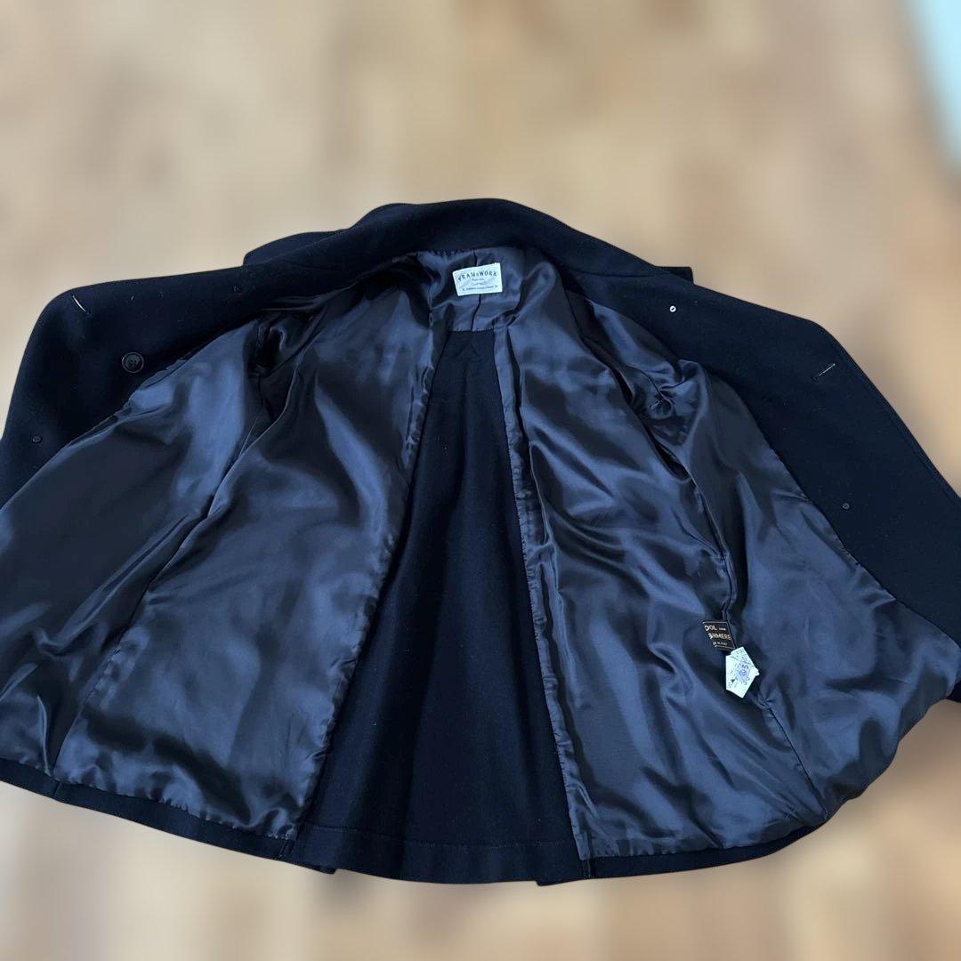 フレームワーク　黒 ウール ピーコート　　カシミア　38