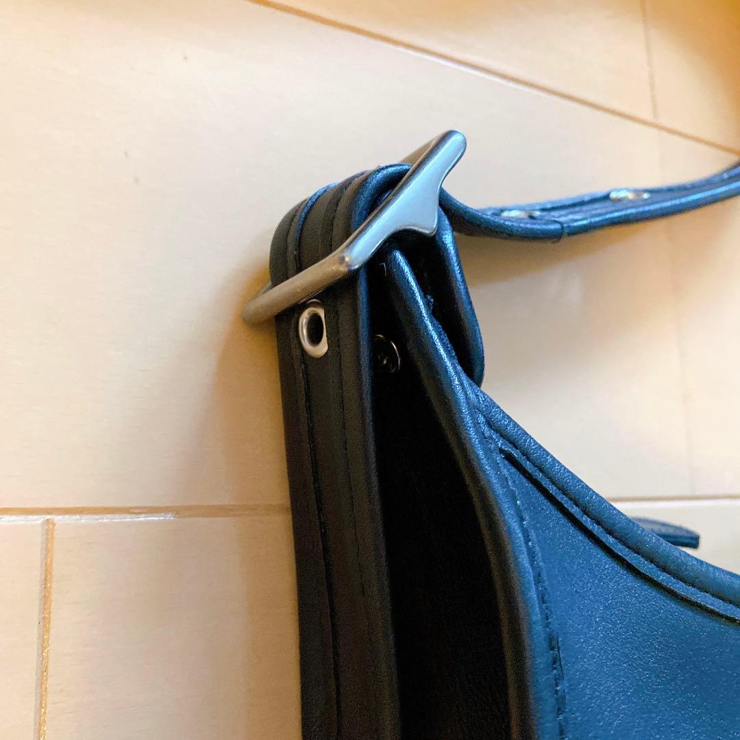 9950 COACH オールドコーチ ショルダーバッグ 黒レザー 斜め掛けバッグ