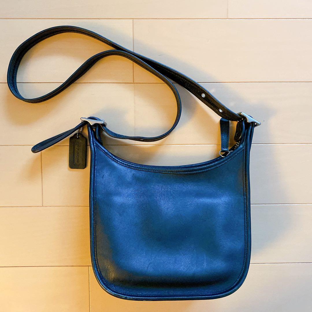 9950 COACH オールドコーチ ショルダーバッグ 黒レザー 斜め掛けバッグ