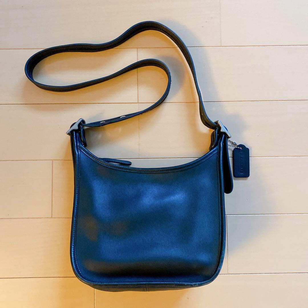 9950 COACH オールドコーチ ショルダーバッグ 黒レザー 斜め掛けバッグ
