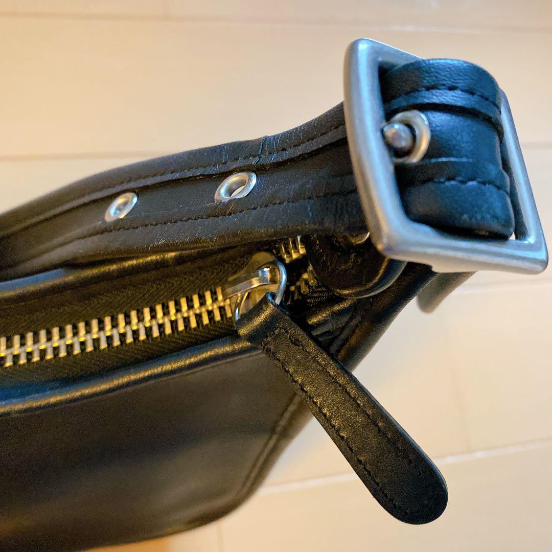 9950 COACH オールドコーチ ショルダーバッグ 黒レザー 斜め掛けバッグ