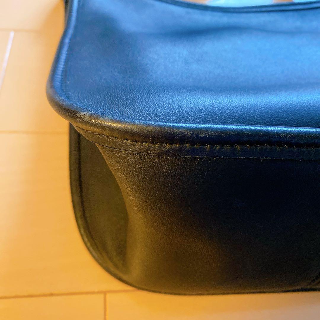 9950 COACH オールドコーチ ショルダーバッグ 黒レザー 斜め掛けバッグ