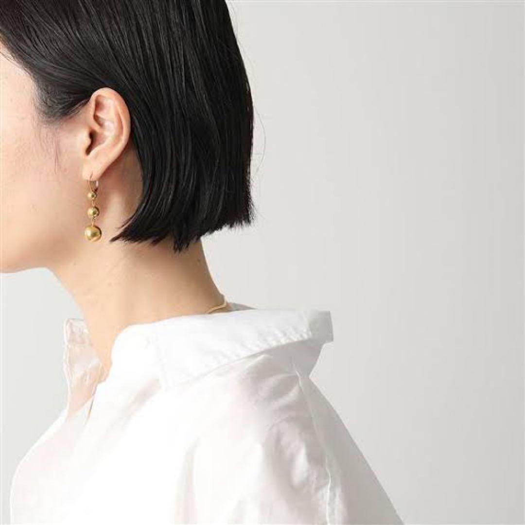 CELINE ボール ピアス 3連 ゴールド