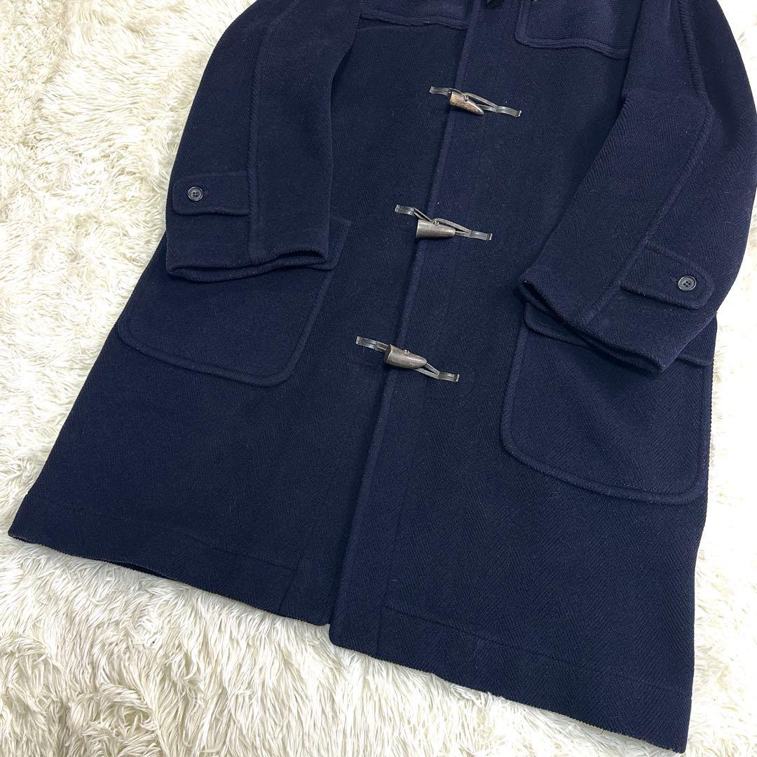 Tibbett チベット 英国製 ヘリンボーン ダッフルコート ネイビー 50