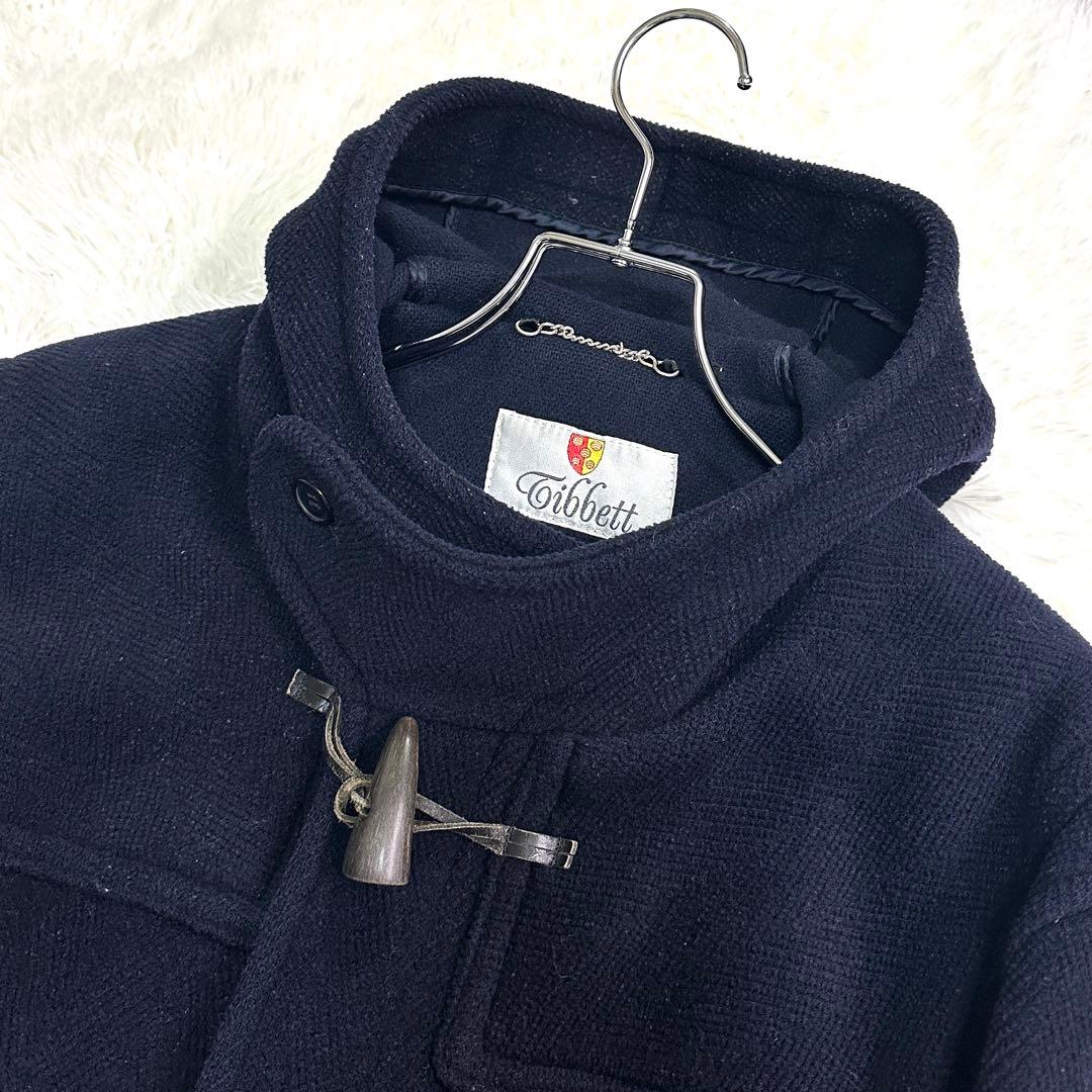 Tibbett チベット 英国製 ヘリンボーン ダッフルコート ネイビー 50