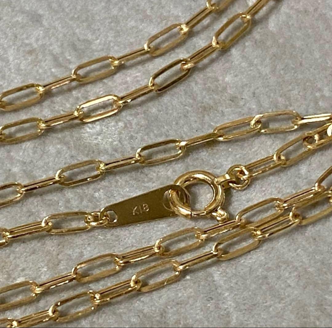 最終値下げ！！　K18 50cmペーパークリップ ネックレス 18金