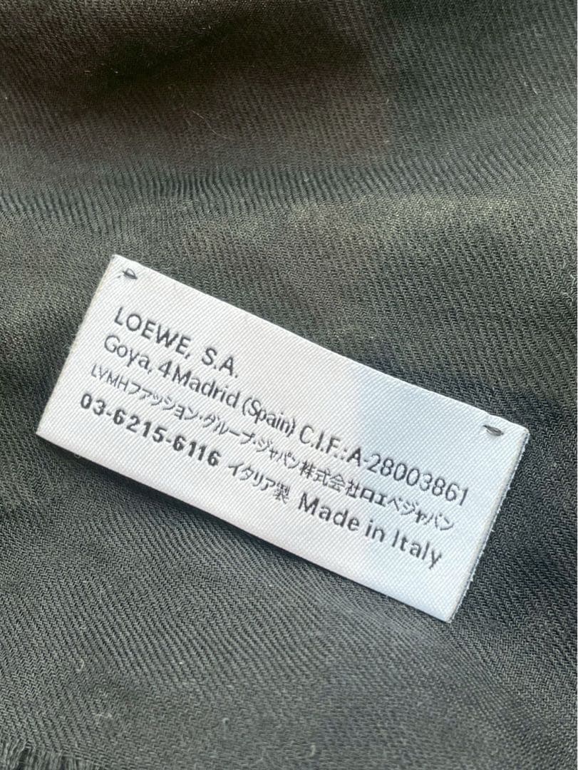 【極美品】LOEWE ロエベ 花柄　ストール　クリーム＆ブラック　カシミヤ入り