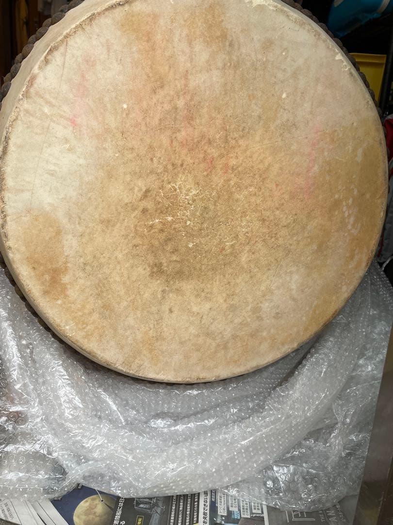 和太鼓 木製 茶色 長胴太鼓　和楽器　１尺以上