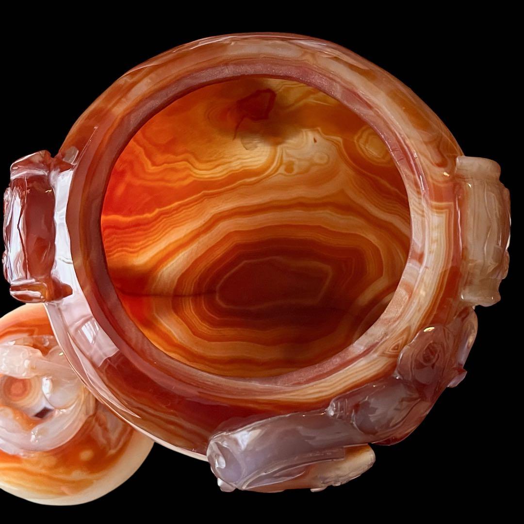 瑪瑙　メノウ瓶 天然瑪瑙　厄除け置物　中国伝統工芸 大型