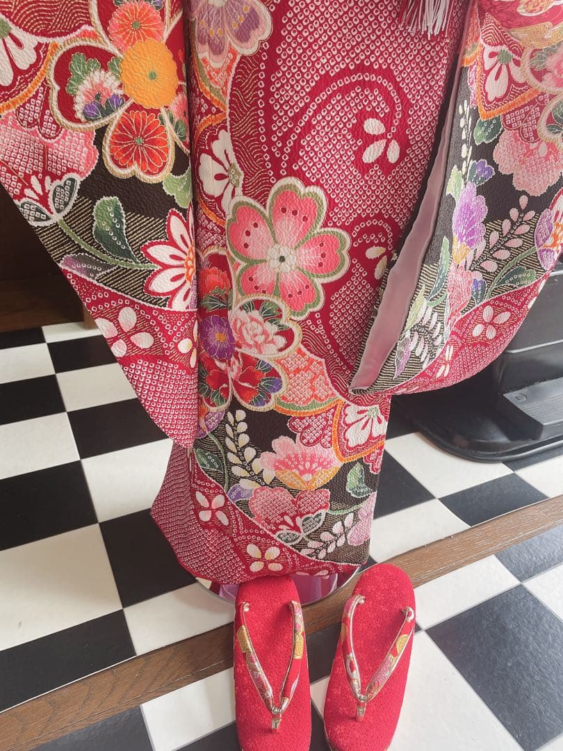 七五三7歳様総絞り柄豪華お着物フルセット