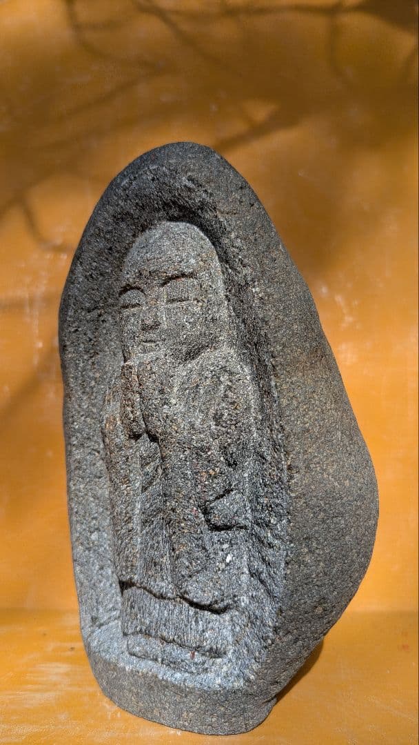 石仏、合掌地蔵、地蔵菩薩、日本人による彫刻、 倉田辰彦作