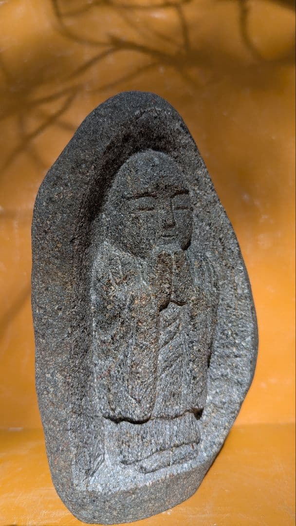 石仏、合掌地蔵、地蔵菩薩、日本人による彫刻、 倉田辰彦作