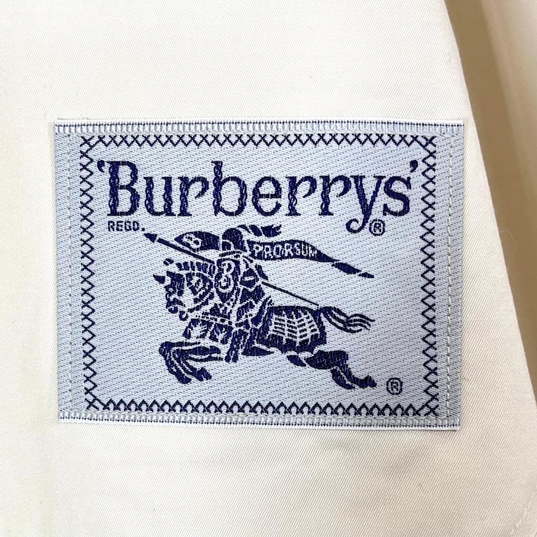 バーバリーズ ステンカラーコート スプリング ノバチェック 金ボタン 白