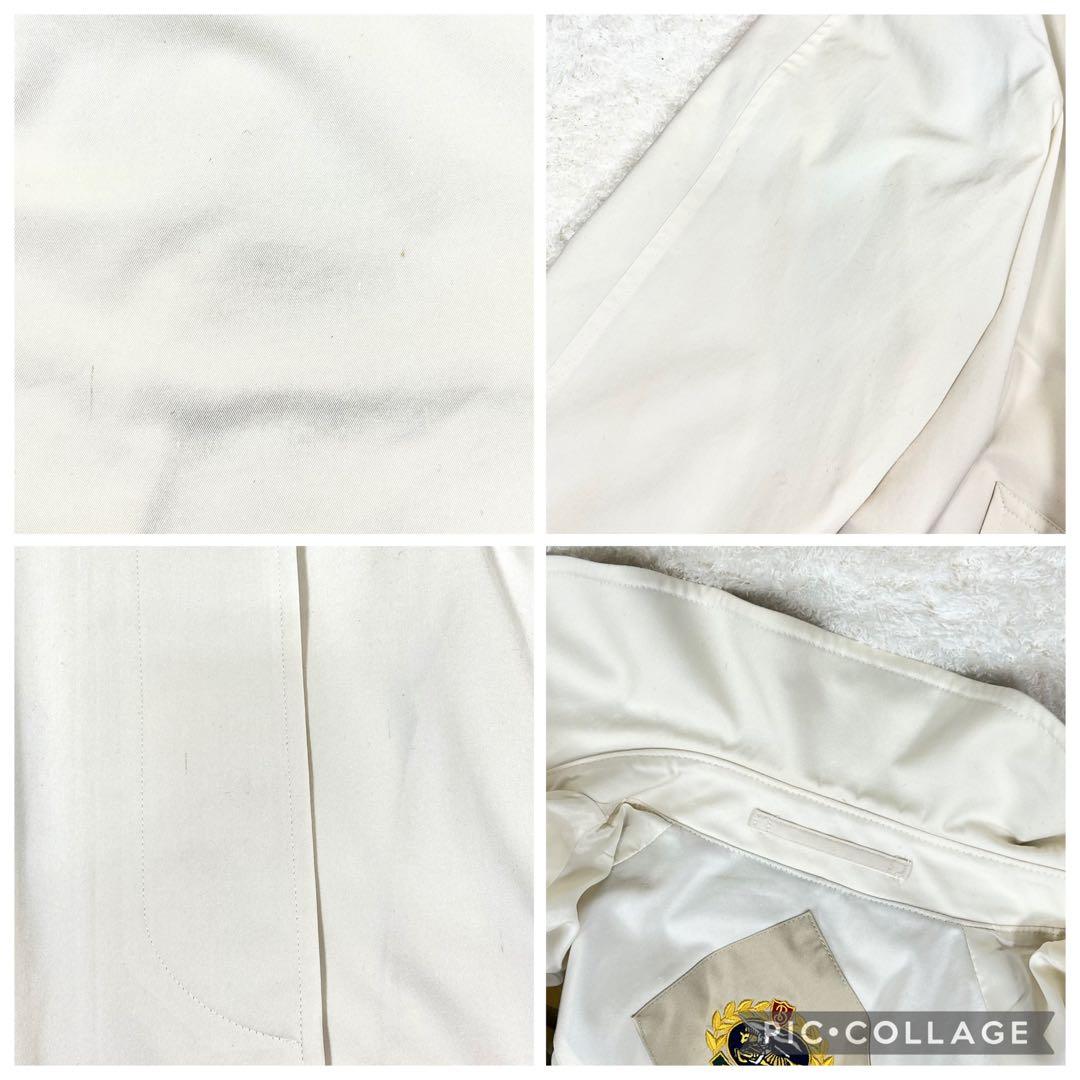 バーバリーズ ステンカラーコート スプリング ノバチェック 金ボタン 白