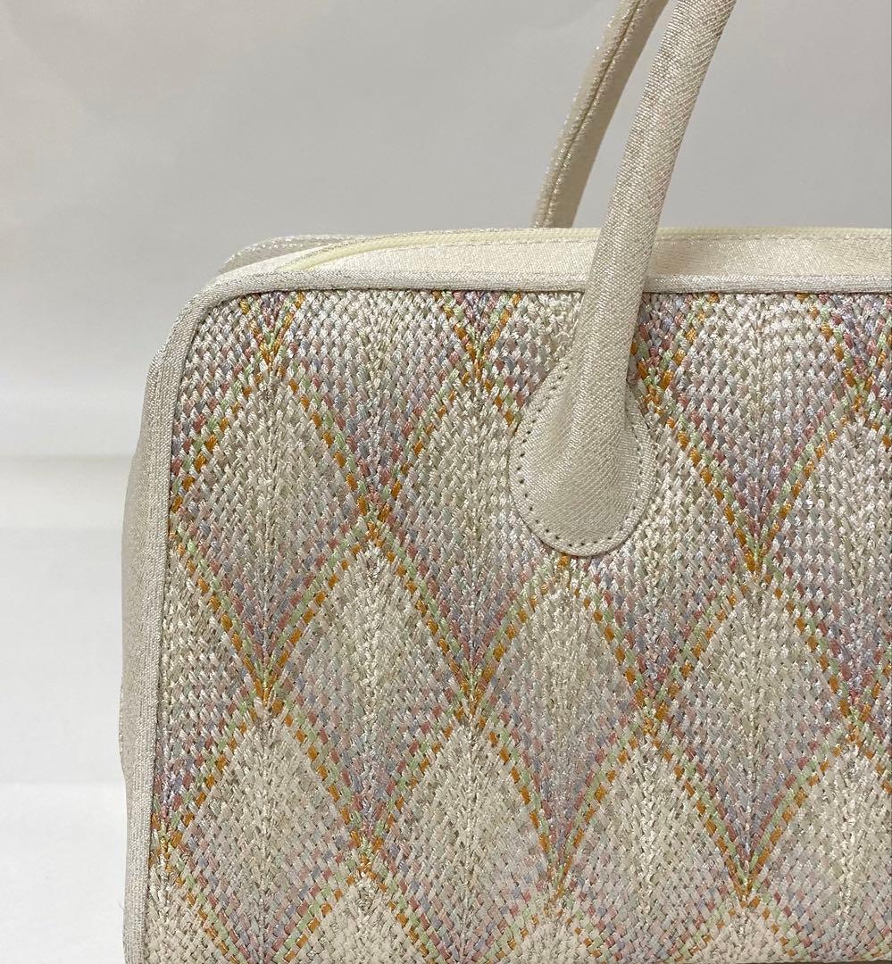 【新品未使用】組織帯地使用　利休バッグ横長⑤