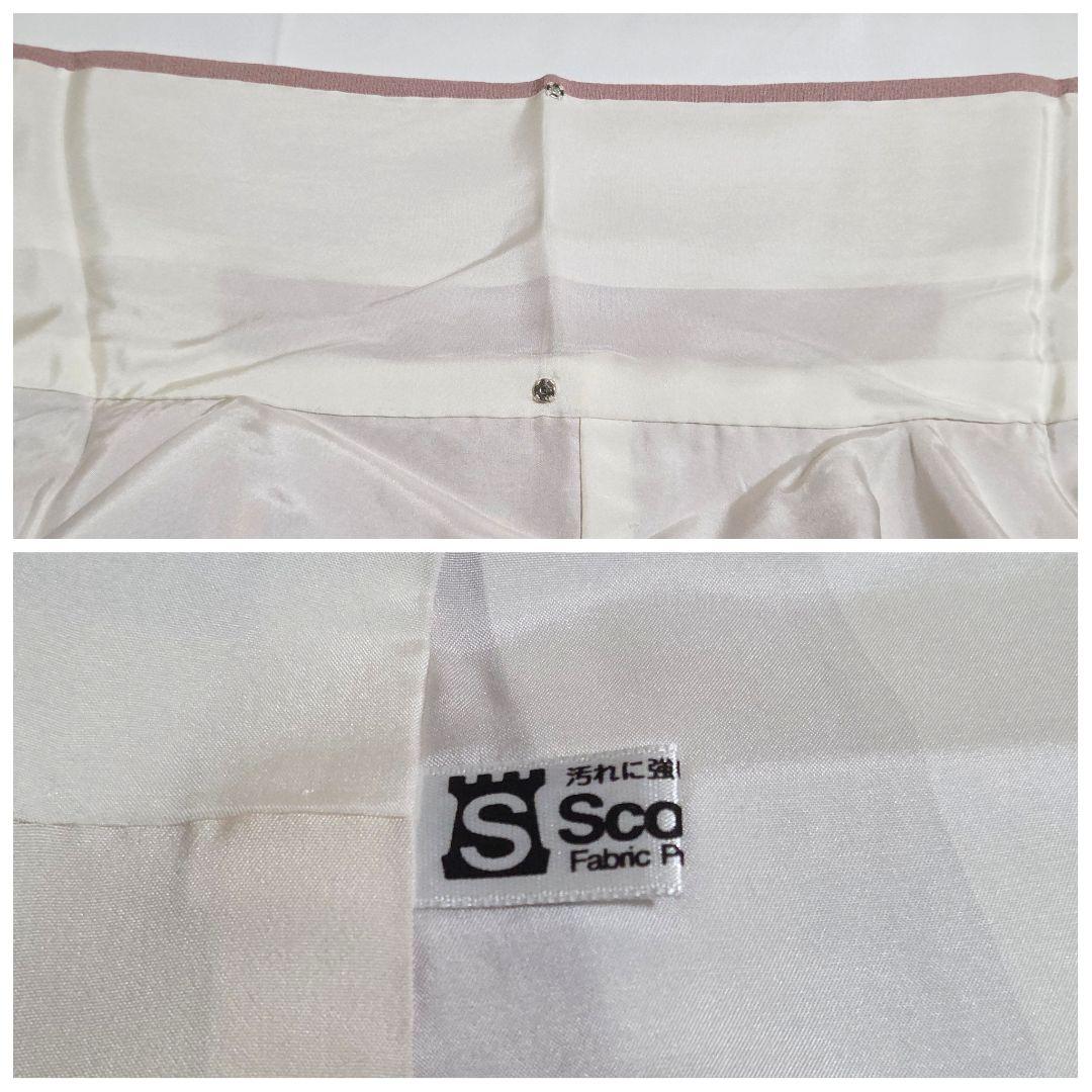 A5 雪輪に季節の花々 縮緬 桜 梅 袷 正絹 小紋 着物 身丈160 裄71