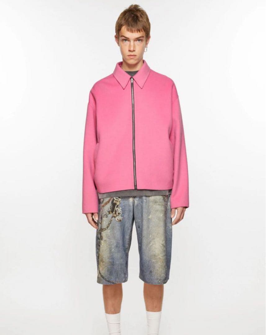 Acne Studios アクネステュデオズ ウールジッパージャケット ピンク