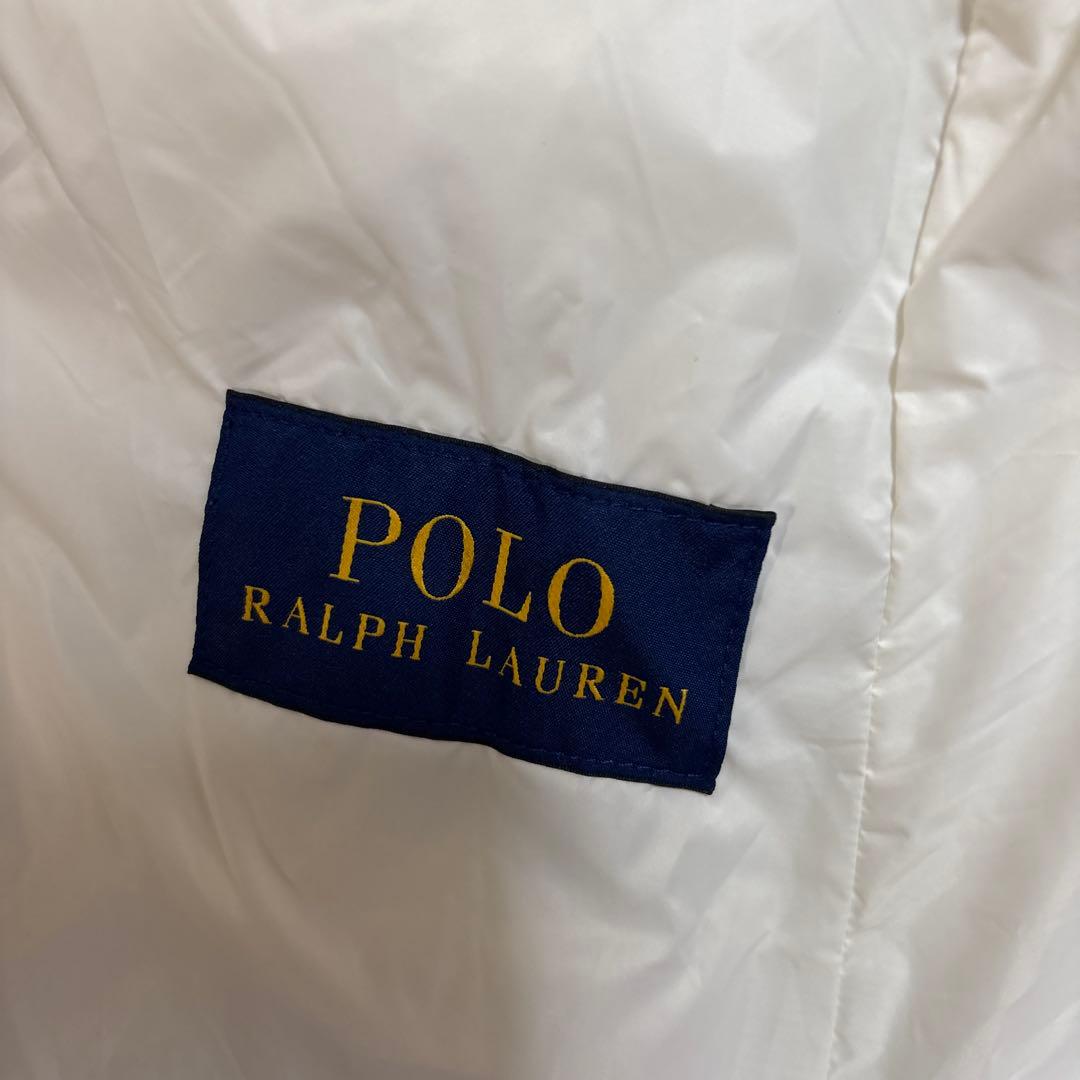 ストライプ ダウンベスト ポロ刺繍XLほぼ新品伊勢丹購入