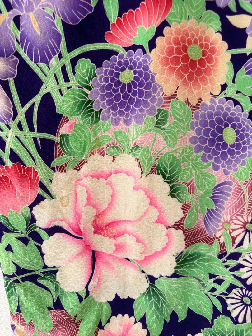 専用　アンティーク　錦紗　子供錦紗　綿入り