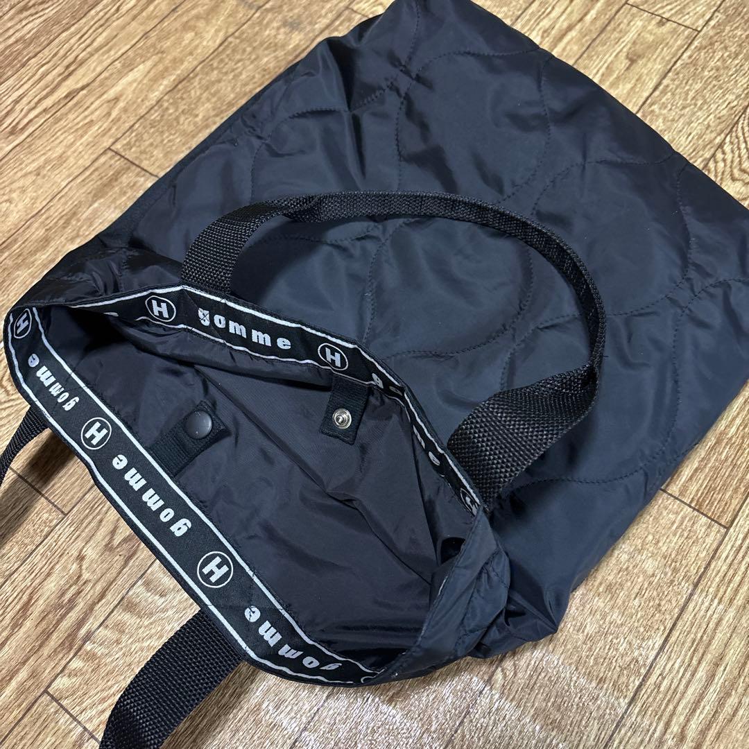 gomme 黒 お花のトートバッグ