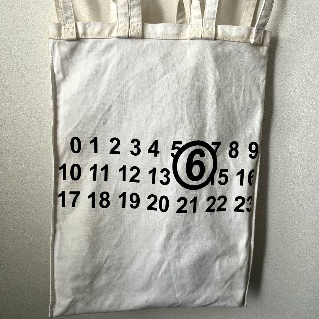 MM6 メゾンマルジェラ トート バッグ キャンバス ナンバー 大 カレンダー