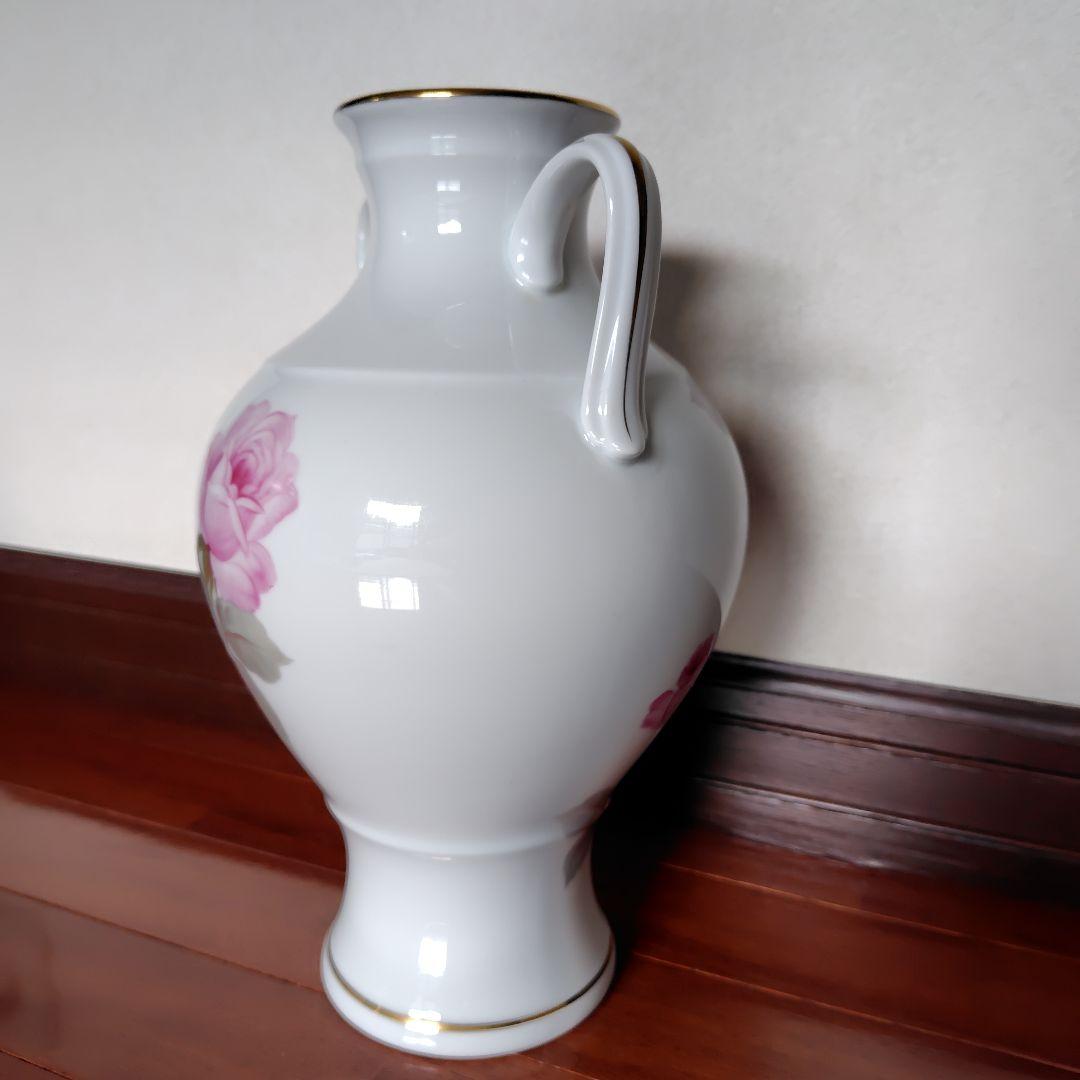 再値下げ☆【作家もの】ノリタケ　花瓶　両耳付　手描き