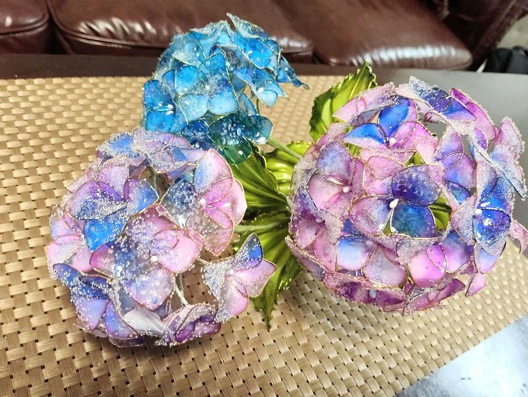 ネム　アメリカンフラワー花瓶付き紫陽花