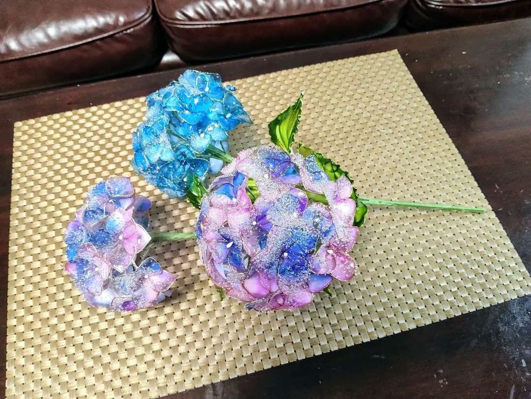 ネム　アメリカンフラワー花瓶付き紫陽花