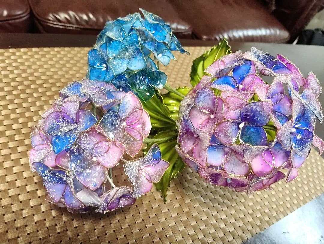 ネム　アメリカンフラワー花瓶付き紫陽花